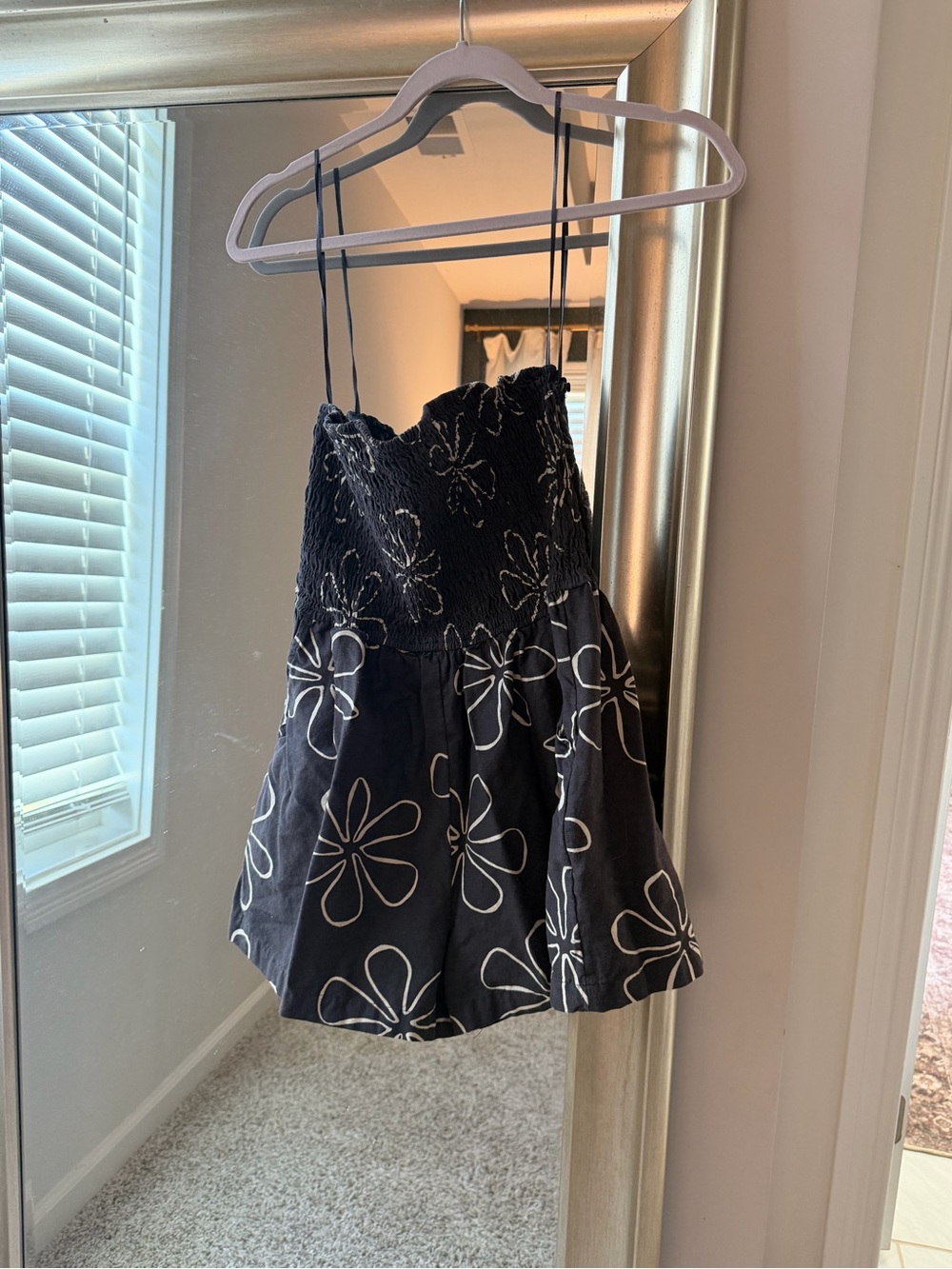 Black Floral Smocked Sundress - Women's Casual